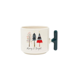 Merry Christmas Yılbaşı Ağaçları Baskılı Latte Kupa